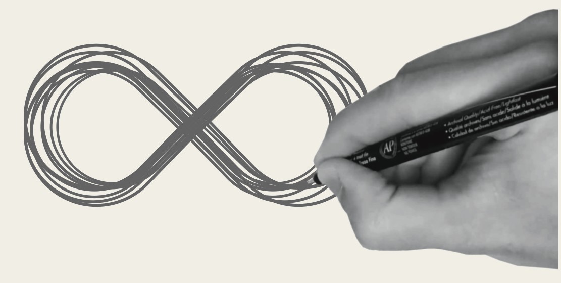A hand drawing the Loop in graphite
